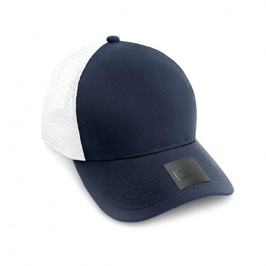 Promotional INIVI Polyester Seamless Caps Navy White